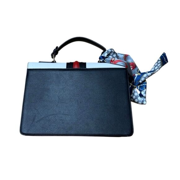 Scarleton tri color structures satchel bag with scarf accessory - Picture 8 of 9